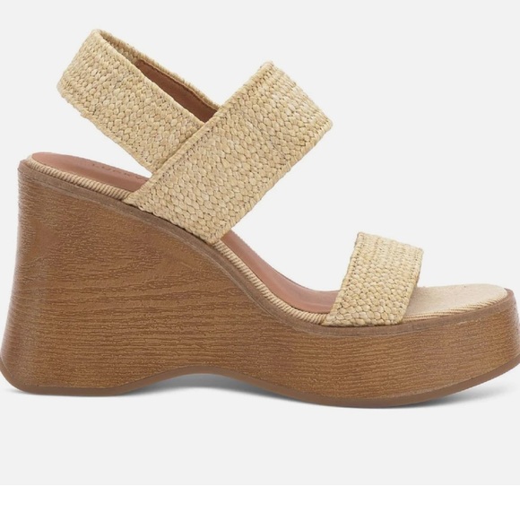 ✅LUCKY BRAND Delukah Womens Ankle Strap Slingback Wedge Sandals Sz 8.5 - Picture 2 of 7